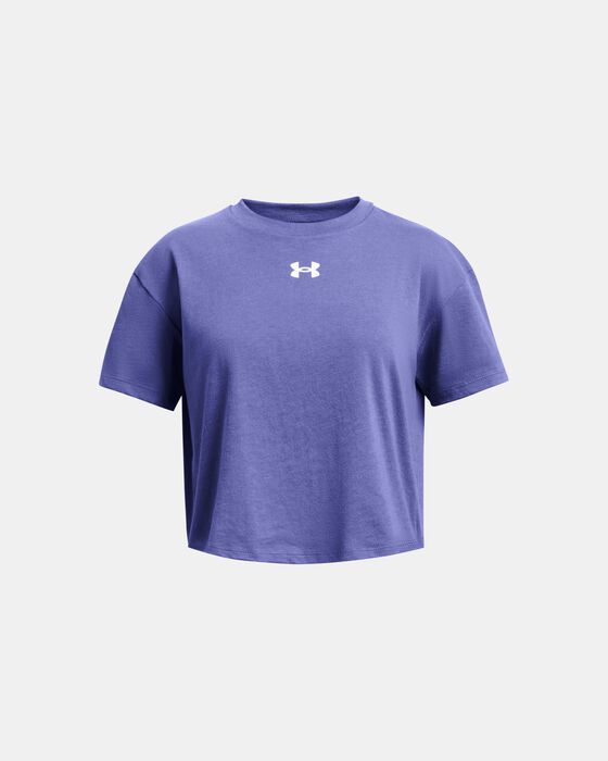 Girls' UA Crop Sportstyle Logo Short Sleeve image number 0