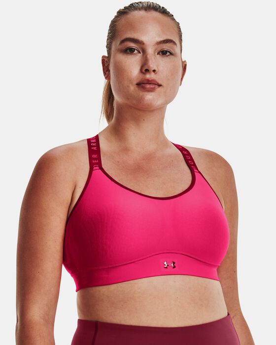 Under Armour Women's UA Infinity Mid Covered Sports Bra Pink in KSA