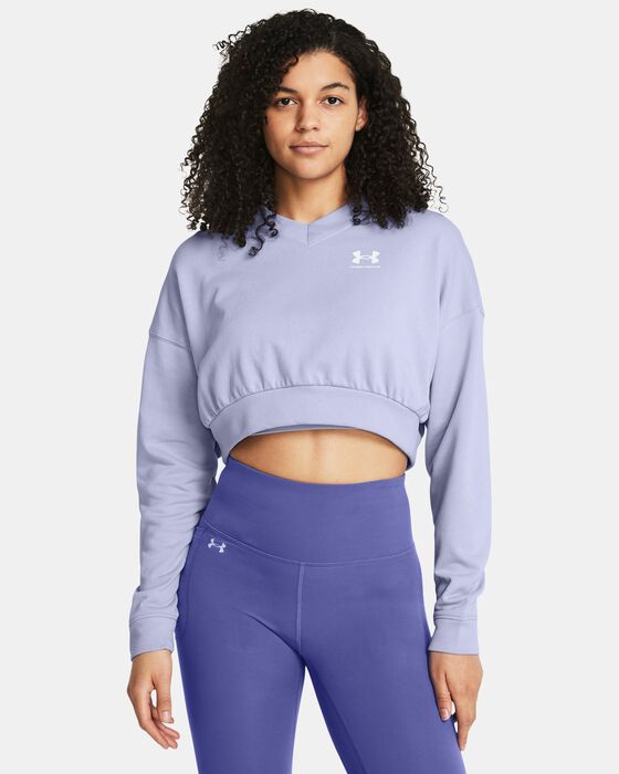 Women's UA Rival Terry Oversized Crop Crew image number 0