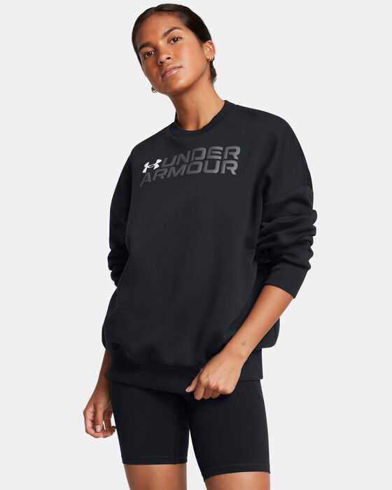 Women's UA Rival Fleece Wordmark Oversized Crew image number 0