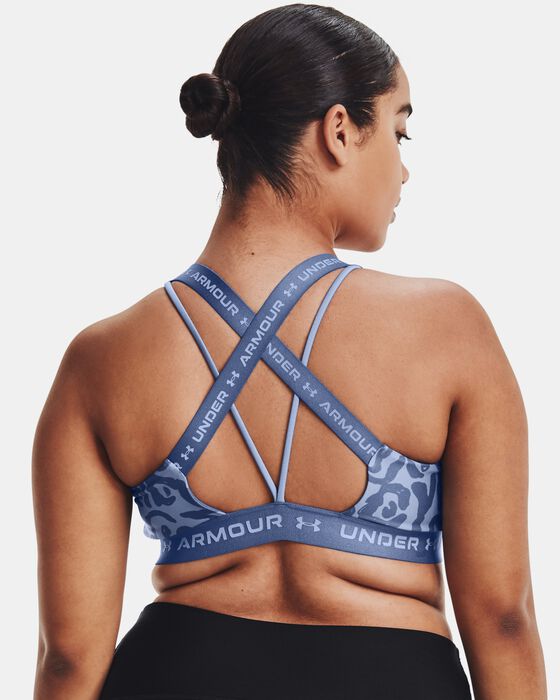 Women's UA Crossback Low Print Sports Bra image number 7