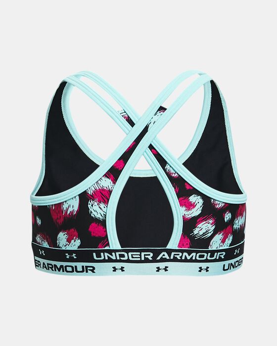 Girls' UA Crossback Printed Sports Bra image number 1