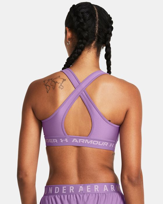 Buy Under Armour Women's Armour® Mid Crossback Sports Bra Purple in KSA -SSS