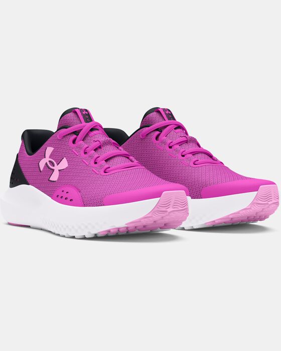 Girls' Grade School UA Surge 4 Running Shoes image number 3