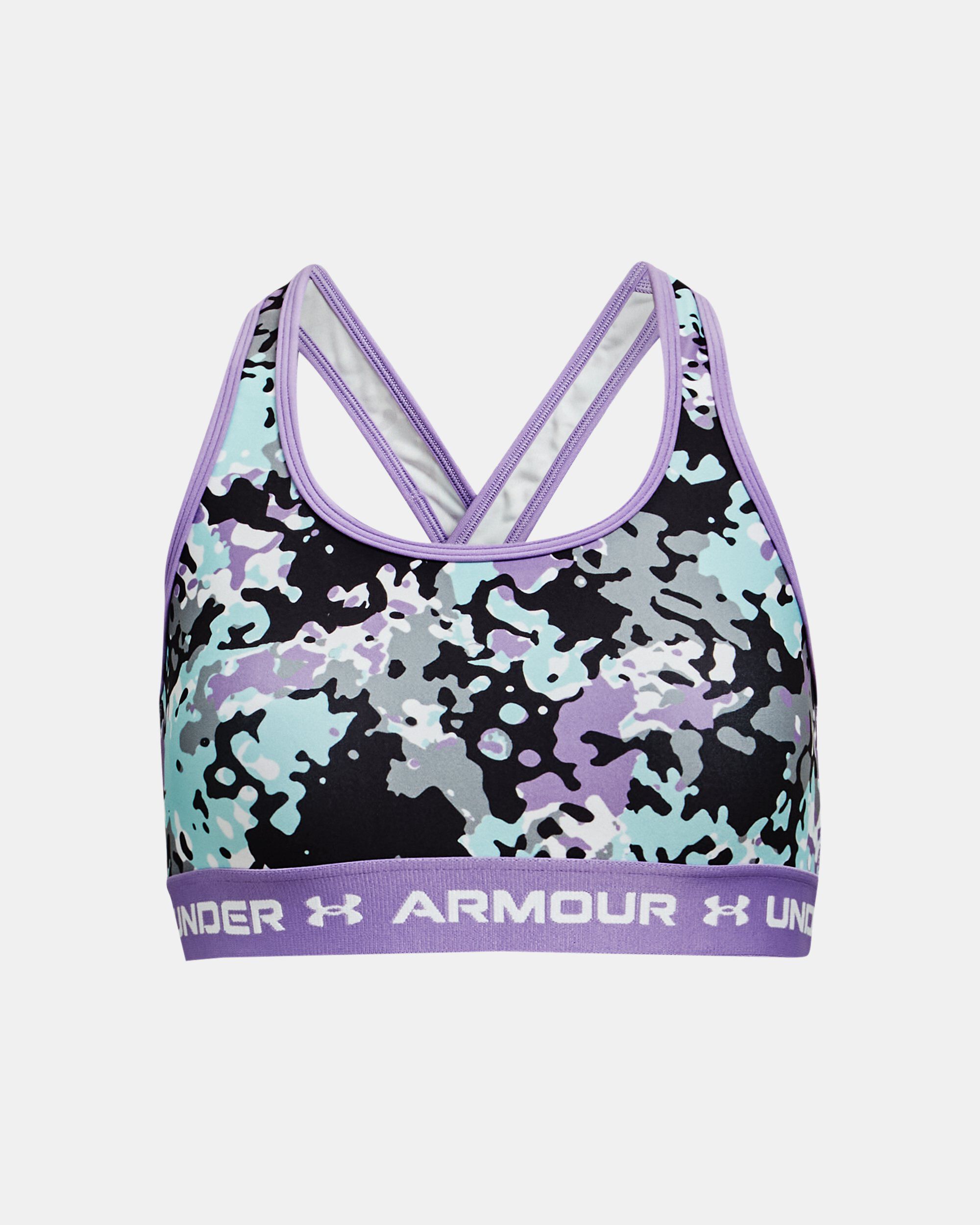 Under Armour Girls' UA Crossback Printed Sports Bra