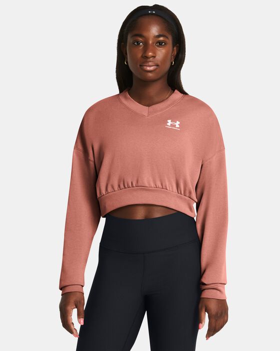 Women's UA Rival Terry Oversized Crop Crew image number 0