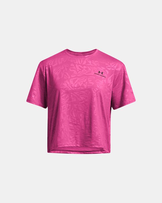 Women's UA Vanish Energy Emboss Crop Short Sleeve image number 2