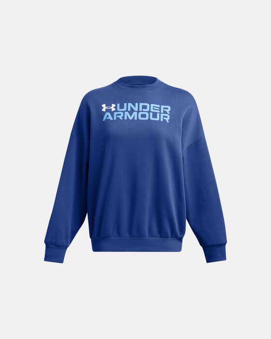 Women's UA Rival Fleece Wordmark Oversized Crew image number 3