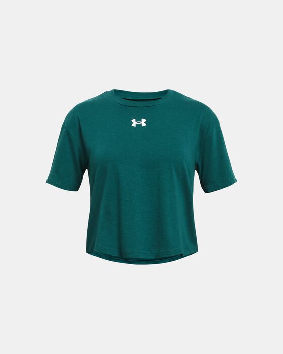 Girls' UA Crop Sportstyle Logo Short Sleeve image number 0