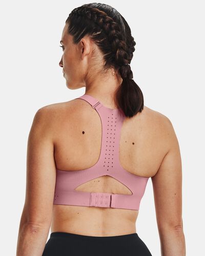 Nike Alpha Sports Bra Women's S Pink High-Support Padded Zip-Front Dri FIT  NEW