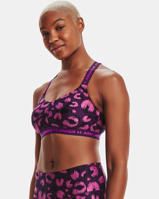 Women's UA Crossback Low Print Sports Bra image number 2