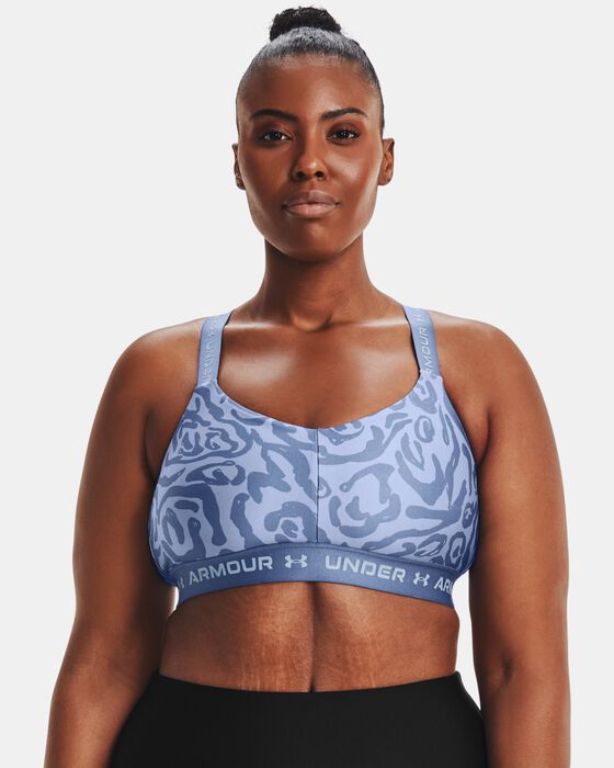 Women's UA Crossback Low Print Sports Bra image number 3