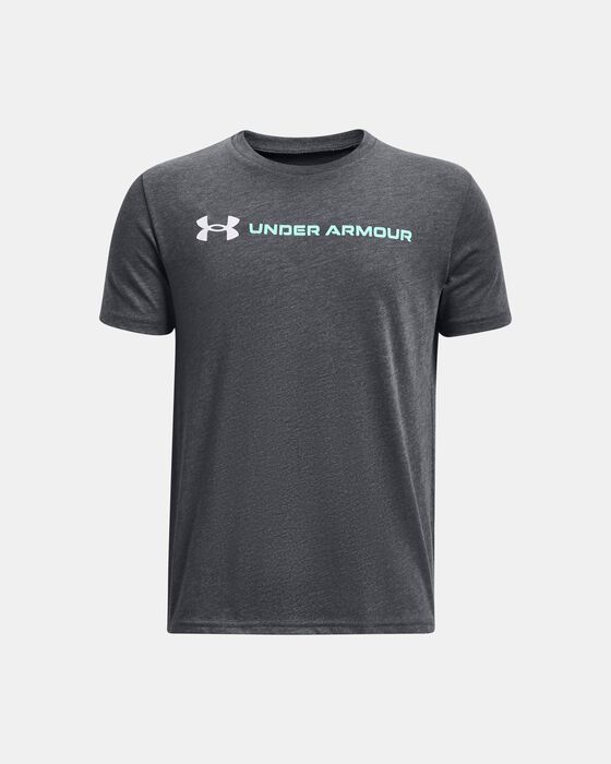 Boys' UA Logo Wordmark Short Sleeve image number 0