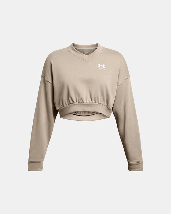 Women's UA Rival Terry Oversized Crop Crew image number 2