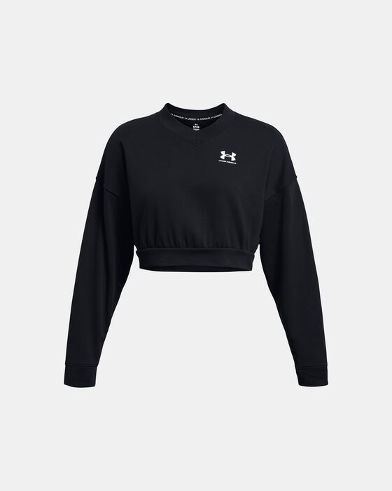 Women's UA Rival Terry Oversized Crop Crew image number 2